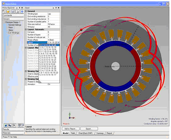 MotorSolve在绕组分布、短距和反电势计算中的应用